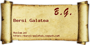 Bersi Galatea névjegykártya